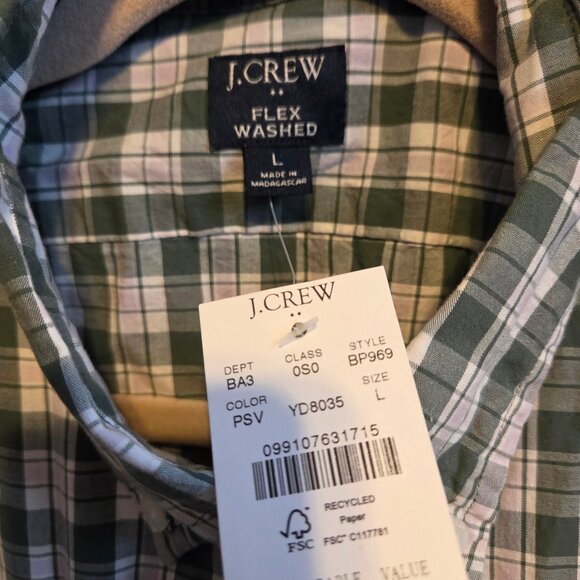 Men's J  Crew Flex Washed Plaid Shirt - Picture 2 of 3